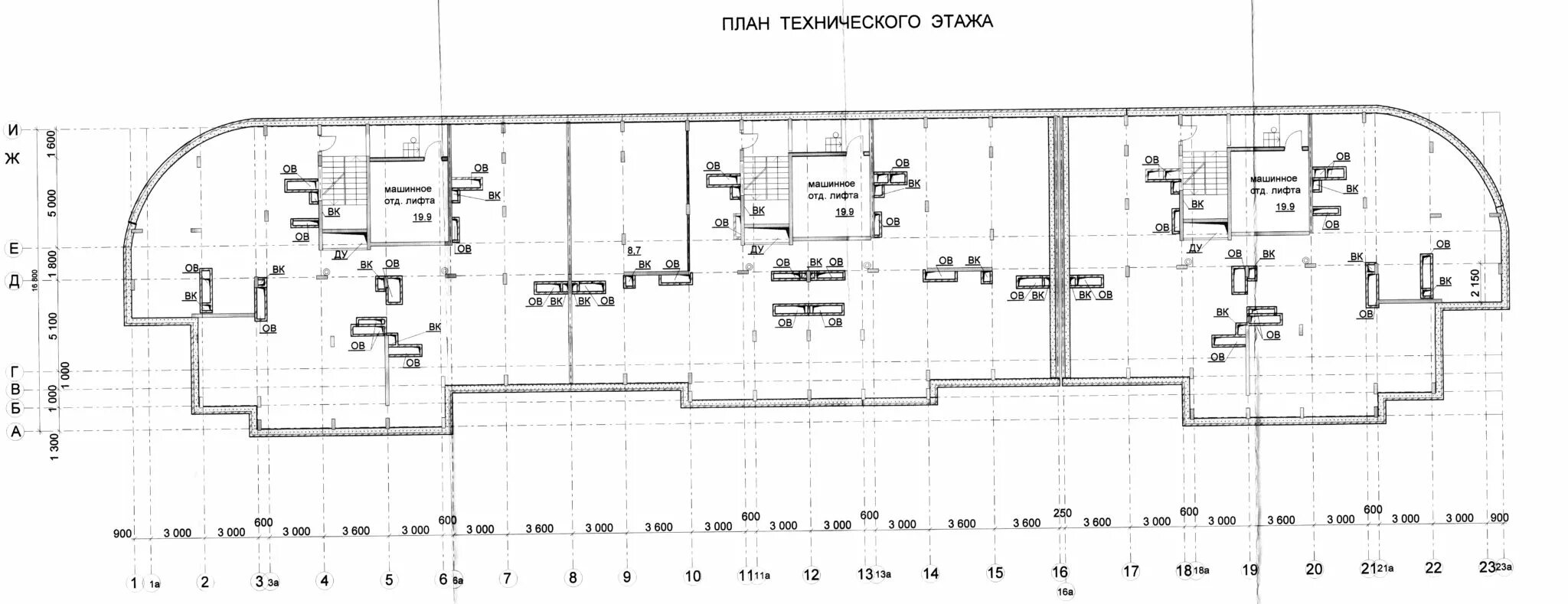 Планировки технического этажа