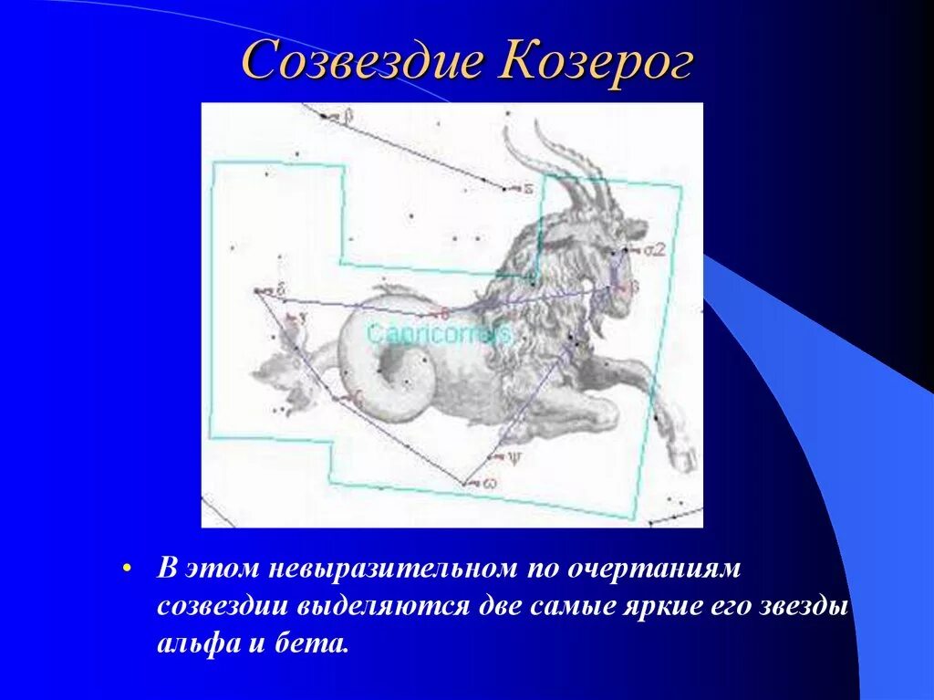 Созвездию пушкина. Созвездие козерога. Созвездие козерога и Козерог. Созвездие козерога на небе. Зодиакальное Созвездие Козерог звезды.