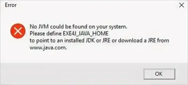 No jvm could be found. No jvm could be found