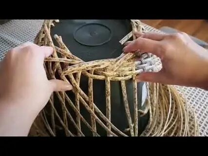 Плетение ротангом кашпо для начинающих видео