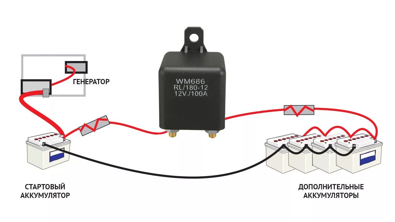 Подключение автомобильного аккумулятора. Схема подключения аккумуляторов 12х24. Схема зарядки двух АКБ 12v. Схема подключения 2 аккумуляторов авто АКБ. Реле переключатель заряда 2-го аккумулятора.