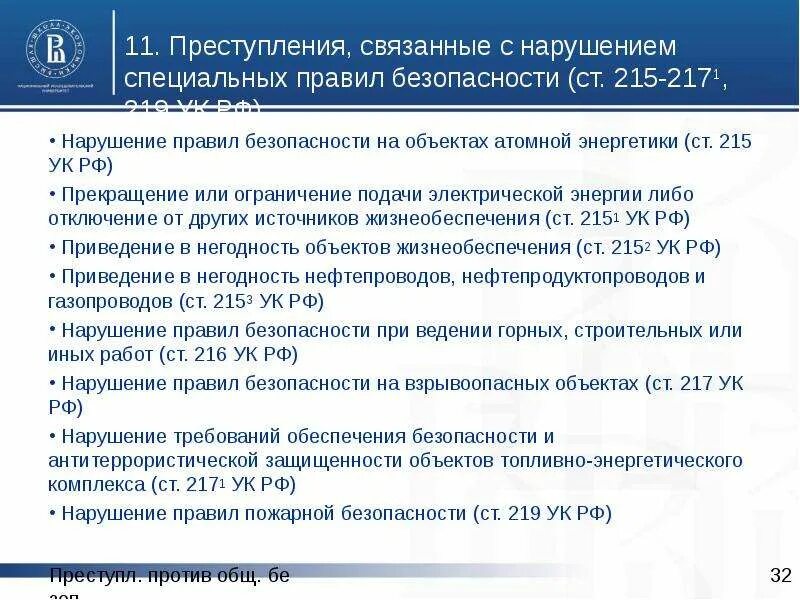 Нарушение правил безопасности ук рф