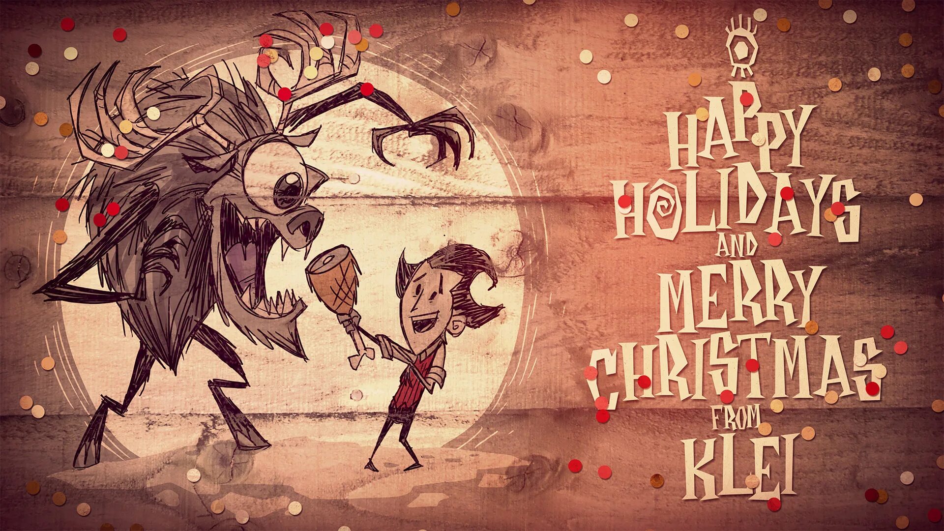 Don t appear. Don't Starve together Постер. Don't Starve плакат. Don't Starve обои. Don't Starve новогодний арт.