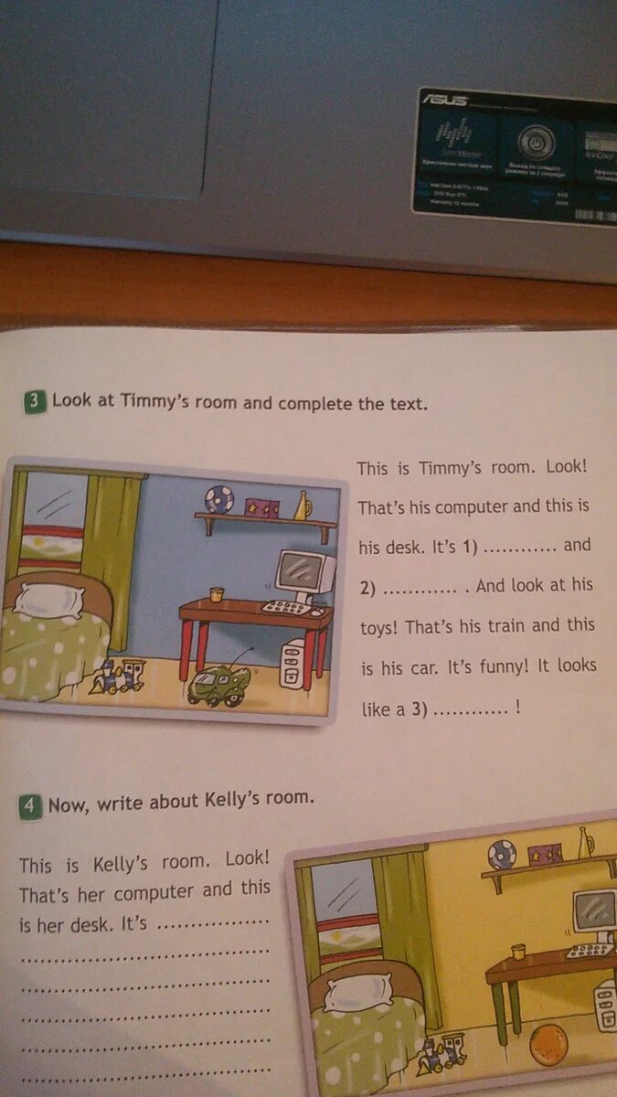 Look at Timmy's Room and complete the text ответы. This is Timmy s Room look that s his Computer and this is his Desk перевод. Look at Timmy’s Room and complete the text английский язык. Look and complete 3 класс. Complete the toys