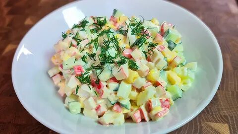 Салат крабовый без кукурузы и огурца
