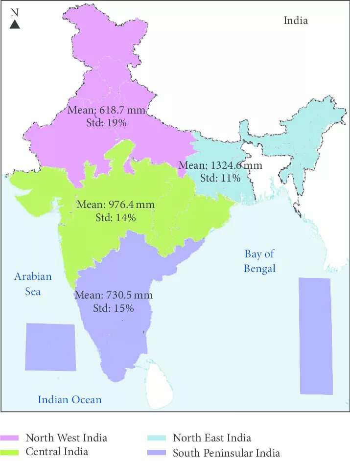 Сколько стран в индии. Карта Индии с регионами. Штаты Индии на карте. Страны индийского региона.