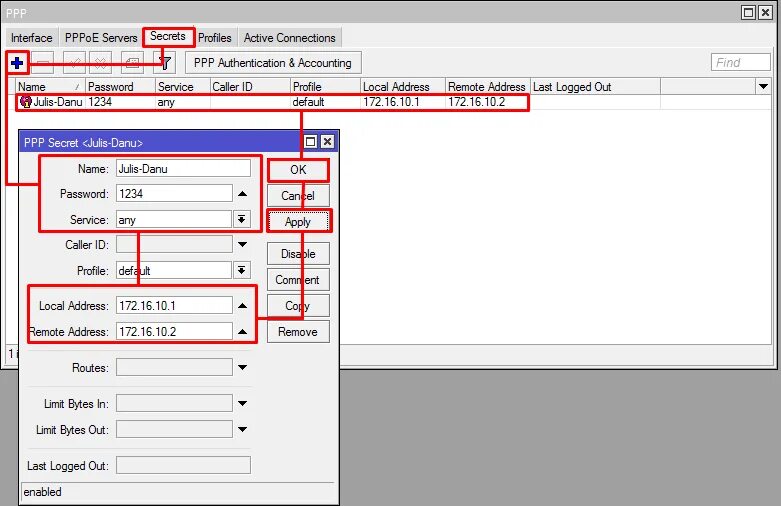 PPTP Интерфейс. Mikrotik PPP настройка для подключения с помощью сертификата. Ya client