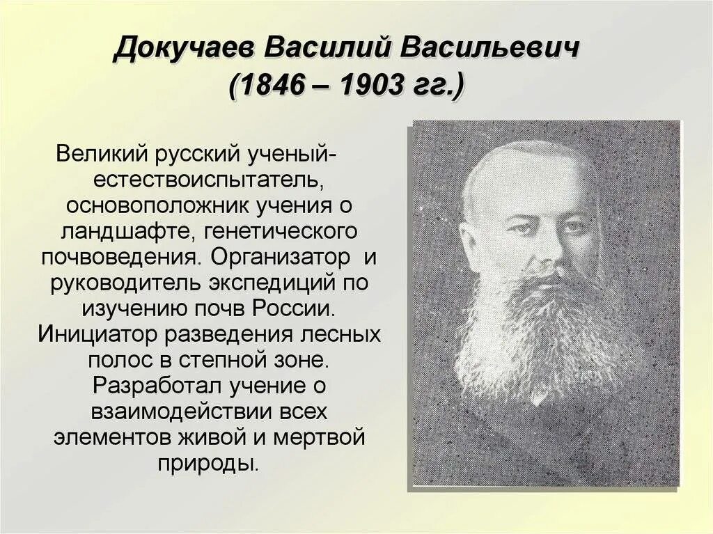 В.В. Докучаев (1846-1903 гг.).