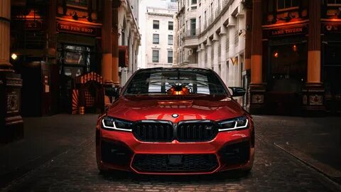 Red, Street, F90, M5 Competition. 