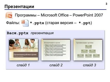 Открыть файл презентации pptx