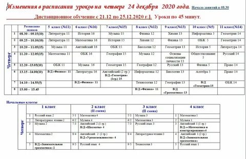 Когда будет новое расписание