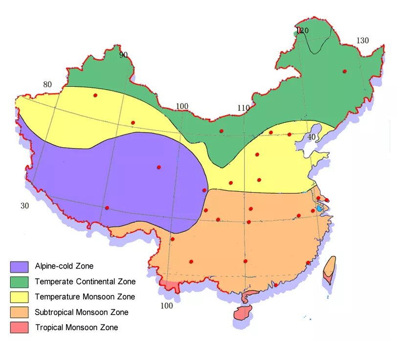 Климатические условия в разных частях китая. Климатическая карта кита. Климатические пояса Китая карта. Природные зоны Китая карта. Климатическая карта Китая.