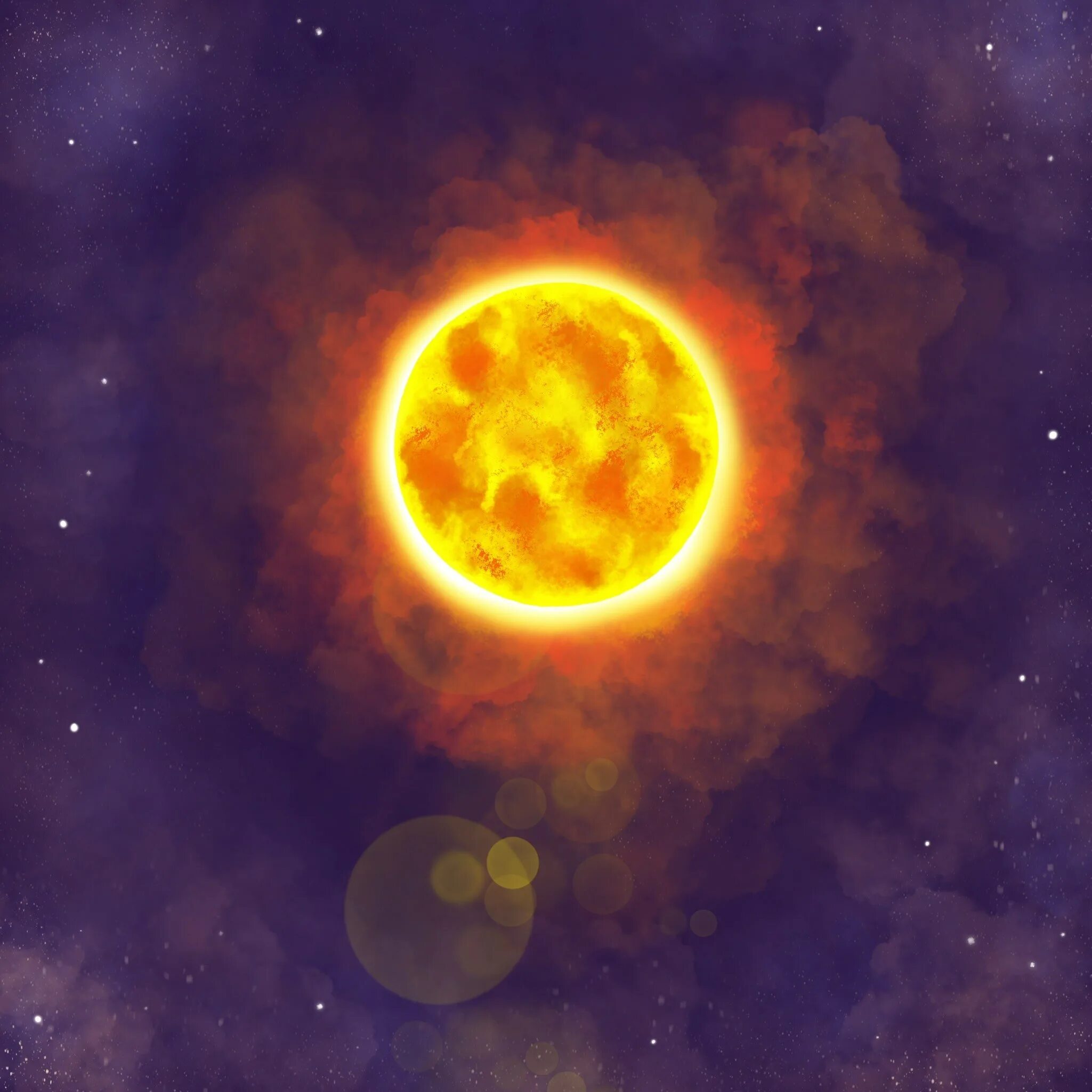 Рисунок солнца в космосе