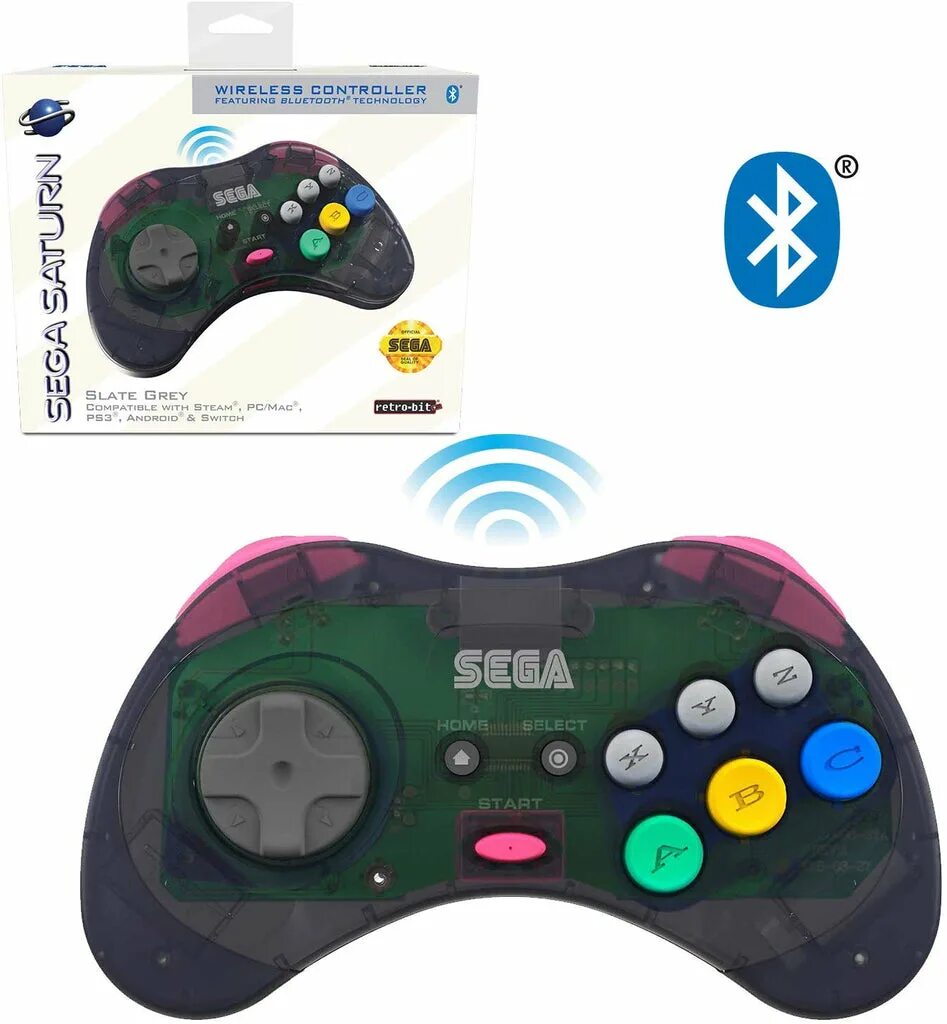 Беспроводной джойстик сега. Геймпад Sega беспроводной. Геймпад Sega Saturn. Retro-bit Sega Gamepad. Геймпад Samsung Sega Wireless.