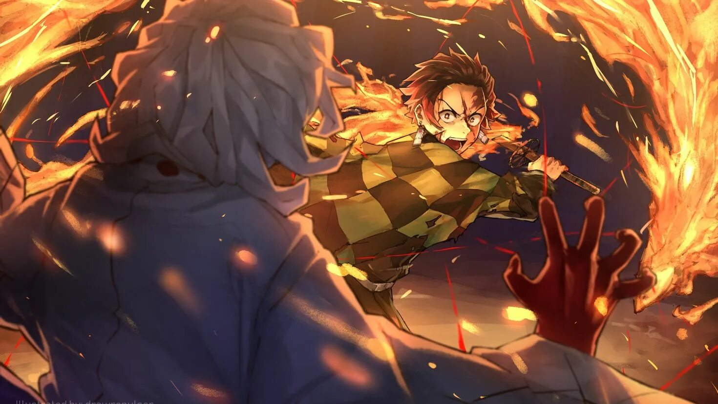 Демон Slayer Kimetsu. Клинок рассекающий демонов Tanjiro Kamado. Kimetsu no yaiba training