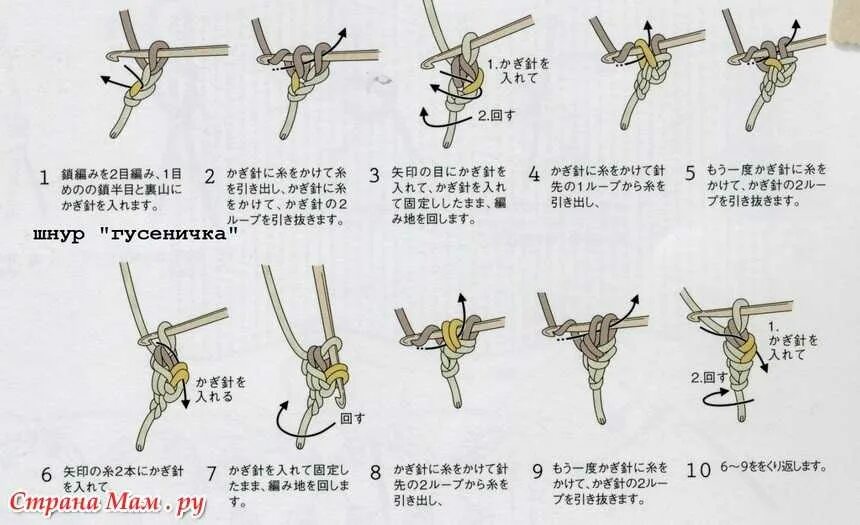 Как вязать шнур. Шнур вязаный гусеничка крючком. Шнур гусеничка схема. Как вязать шнур. Вязание крючком шнура гусеничка.