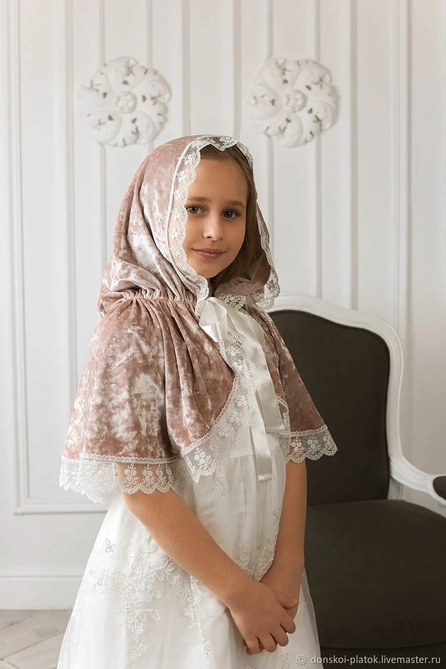 Ностальжи Донской платок. Красивые платки для церкви. Платок для храма для девочки.