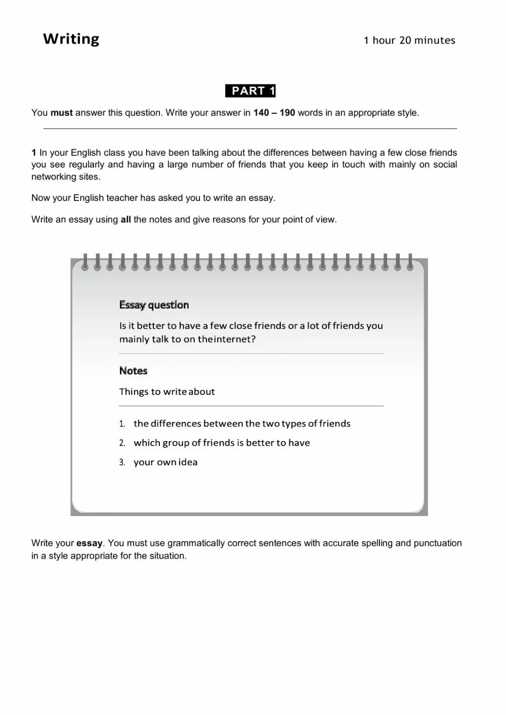 Read the essay and answer questions