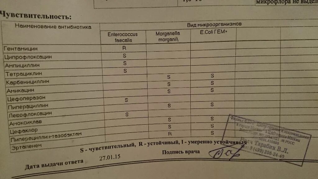 Анализ мочи на посев антибиотиков