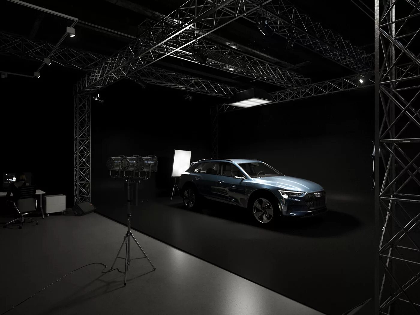 Студия для рендеринга машин. Студийный рендер. Audi Scene. 3d Studio Scene rendering.