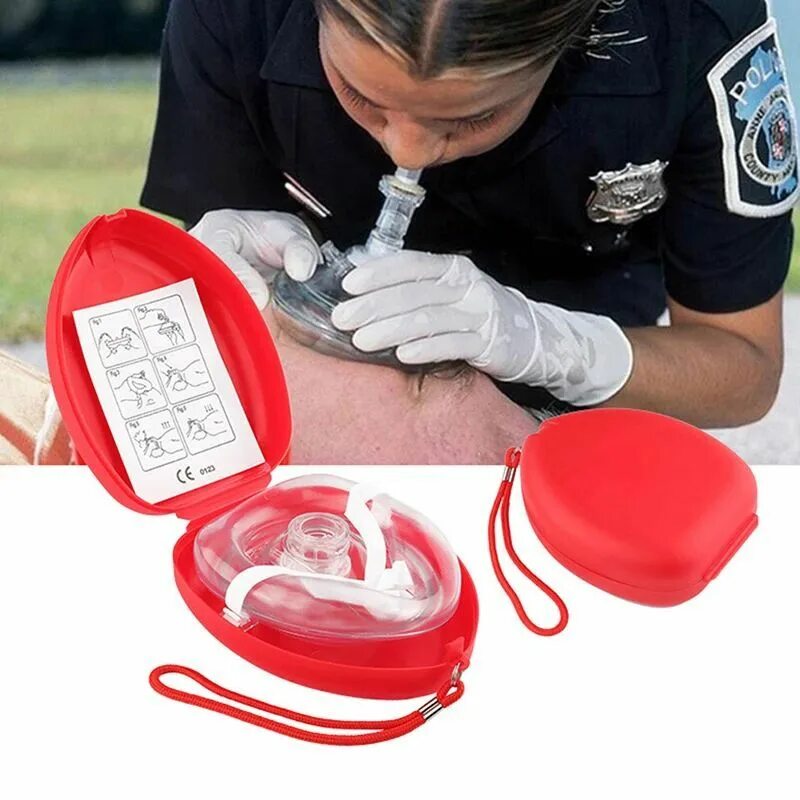 CPR Pocket Mask. Карманная маска для ИВЛ "рот-маска" Laerdal. Маска для искусственной вентиляции легких. Полиэтиленовая маска для СЛР.