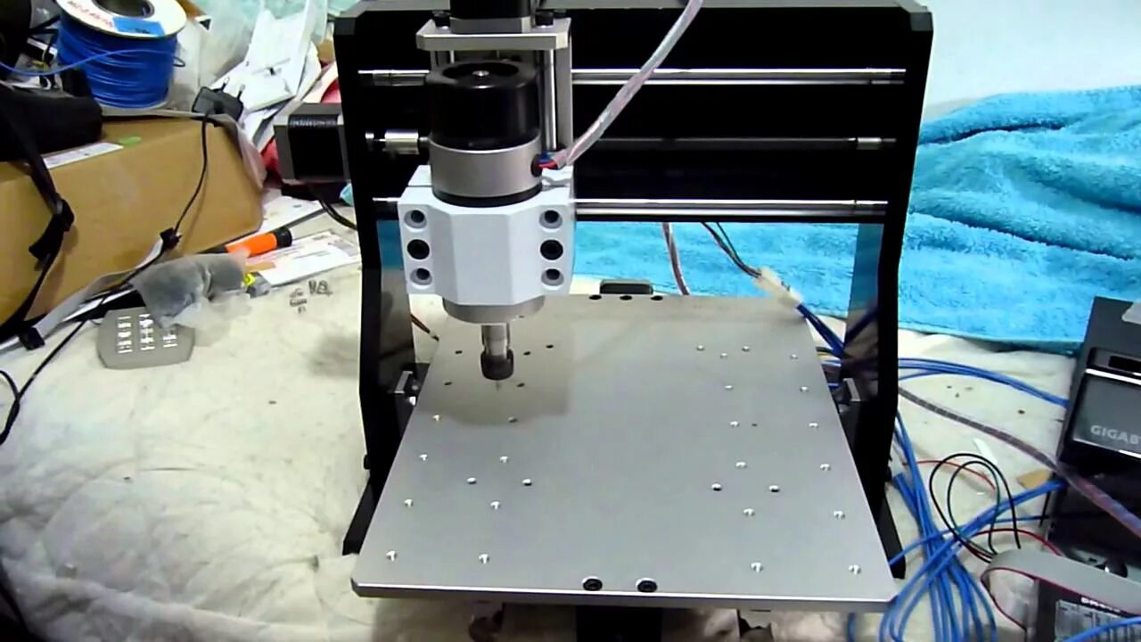 Тест чпу станка. Шпиндель для 3 д принтера. тест по чпу. opencnc.