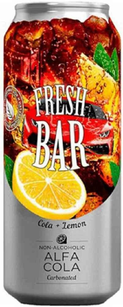 Fresh bar cola. Фреш бар 0,45. fresh bar alfa cola. фреш бар 450 мл. fresh bar cola в банке.