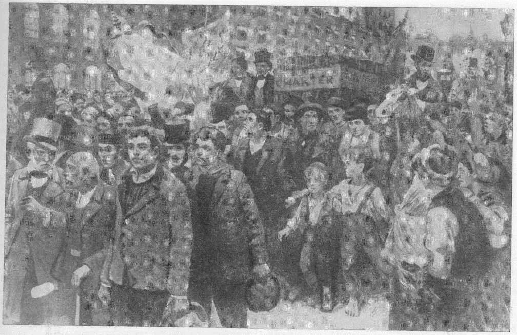 чартистское движение в англии 19 век. ). столкновение рабочих чартистов с войсками престон 1842. чартисты везут хартию в парламент. рабочие движение в англии 19 ве.