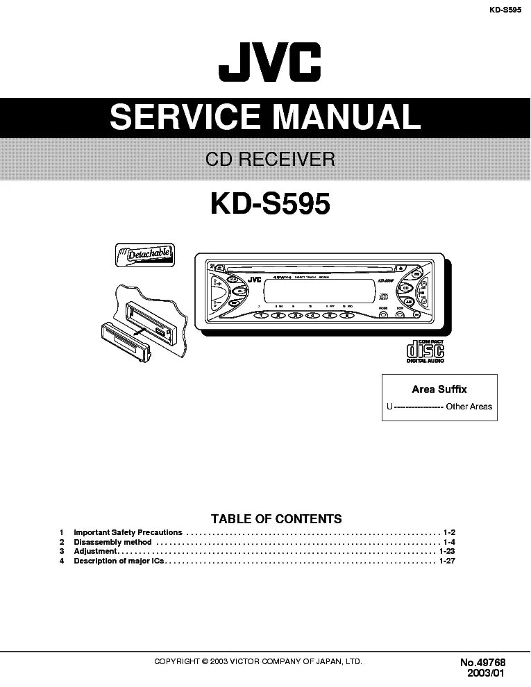 Service manual jvc. JVC KS-r48. JVC KS FX 840. JVC KS-FX 940. JVC KD-a5.