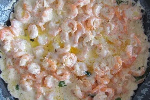 Рецепт креветок со сливками