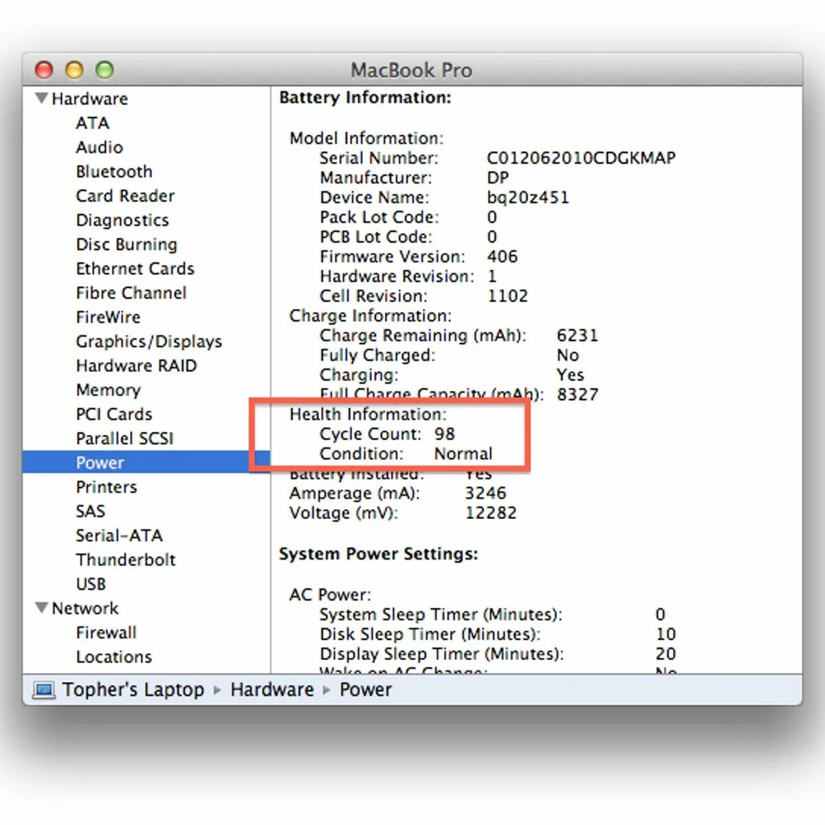 Количество циклов зарядки macbook