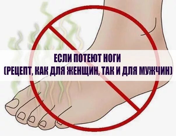 Причины потоотделения ног.