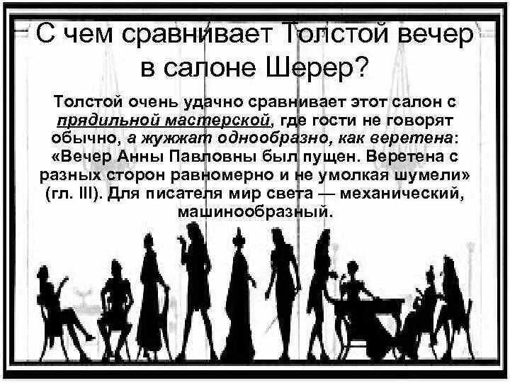 Вечер анны павловны был. Вечер в салоне Анны Павловны Шерер. С чем толстой сравнивает салон Анны Павловны Шерер. Гости салона Анны Павловны Шерер.