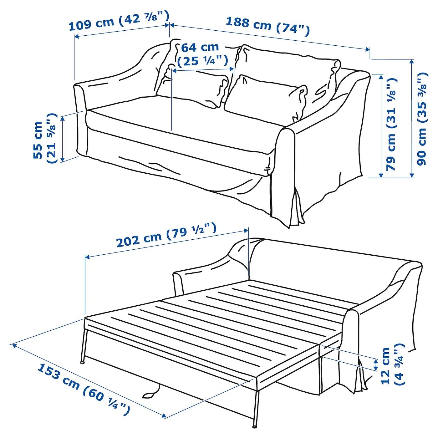 Размер софы. Диван-кровать 2-местный раскладной икеа. 2 Местный диван кровать размер. Икеа раскладной диван чертеж. Диван икеа в цветочек.