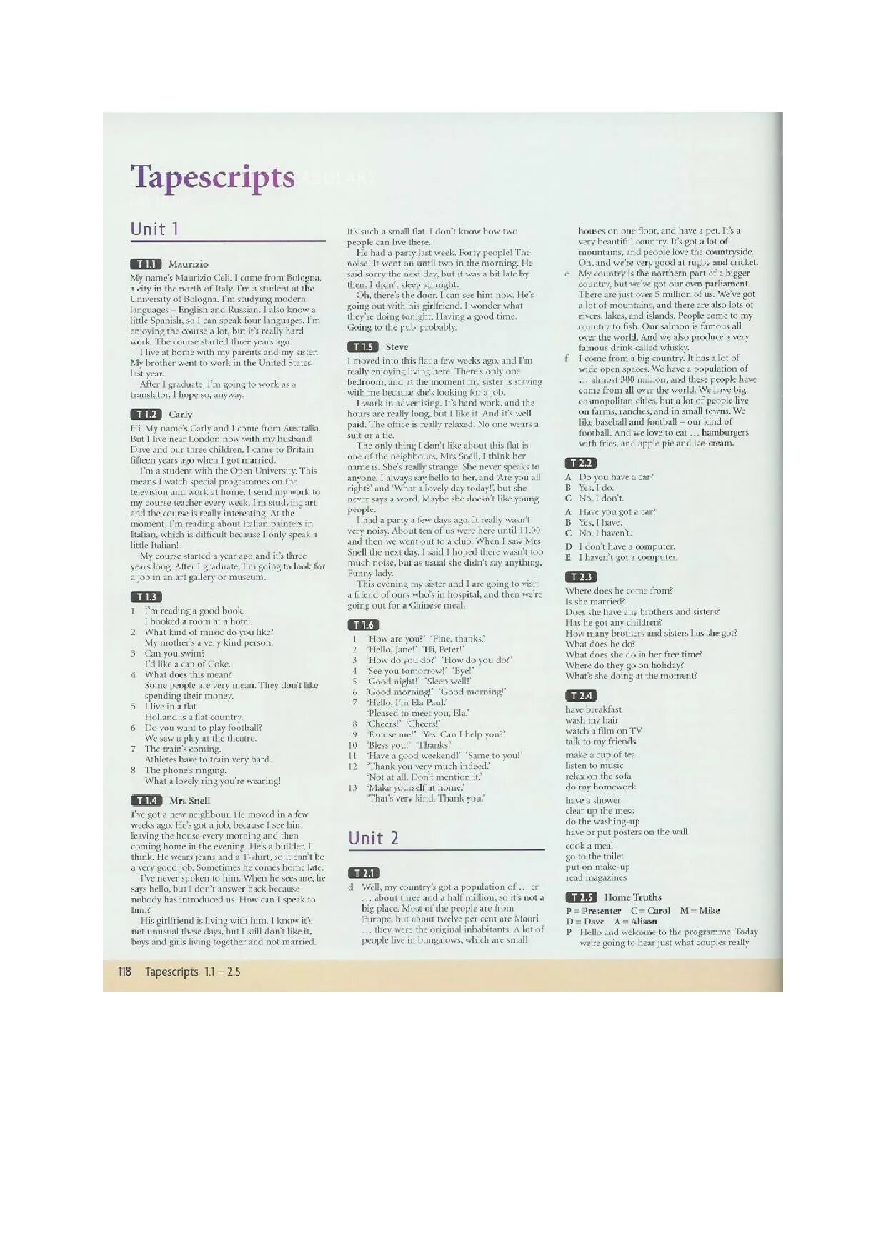 Tapescript for task 3