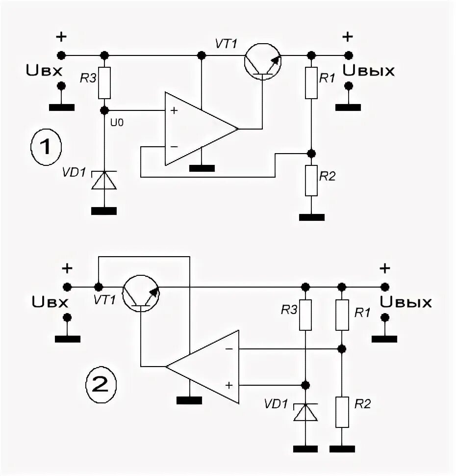 Схема умощнения операционного усилителя BufferAmplifier Output circuit is one that provides electrical impedance transfo