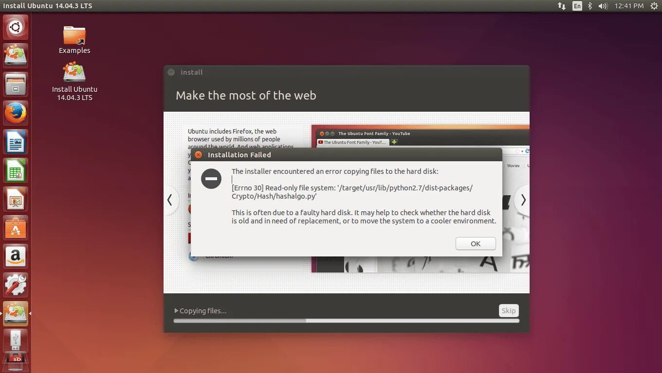 Ошибка при установке ubuntu. Убунту 14. ошибка убунту. установка убунту. как установить убунту.