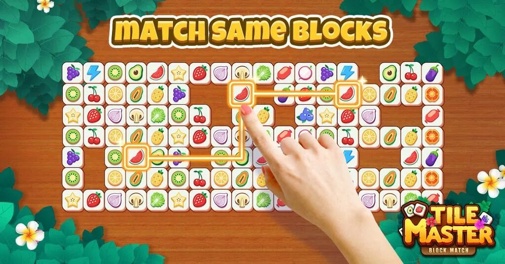 Tile match match puzzle game. Tile connect master.