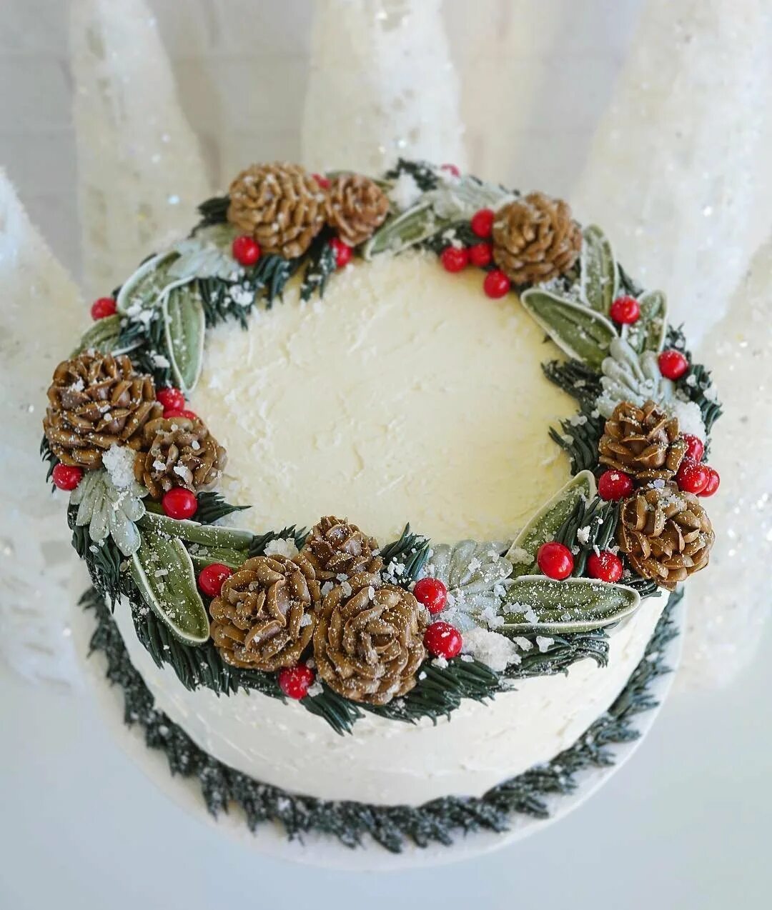 торт венок на новый год
