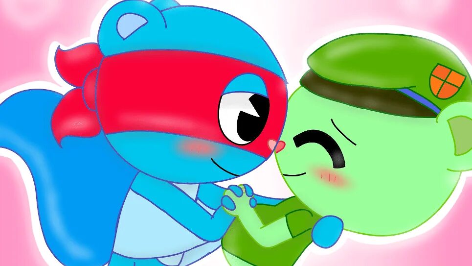 Htf 3.3 gp. Счастливые Лесные друзья Сплендид. Happy Tree friends Flippy x Splendid. Медовые дельфинчики Flippy. Shifty x Petunia.