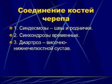 Виды соединений костей черепа
