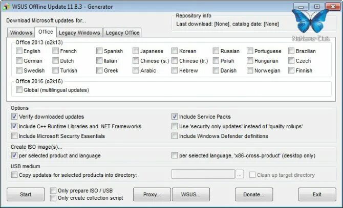 WSUS offline update. Интерфейс программы WSUS offline update. 8. WSUS offline update. Базовые планы обновлений WSUS. Wsus update