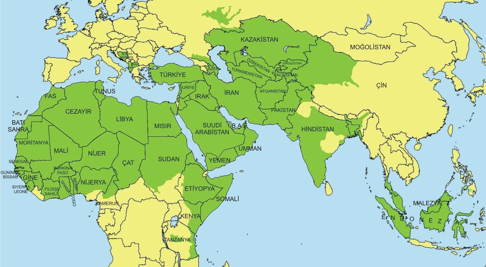 Мусульманские страны. Исламские страны на карте. География мусульманских стран.