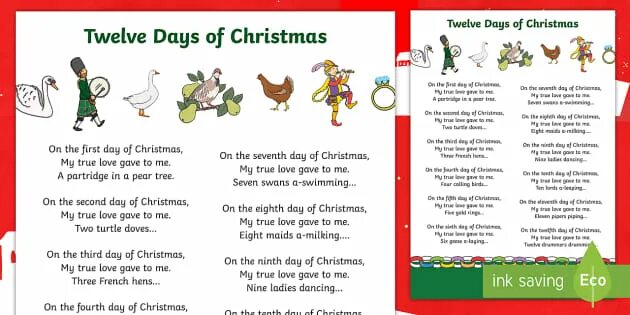 12 Days of Christmas. The Twelve Days of Christmas. 12 Days of Christmas Lyrics. Twelve Days of Christmas текст. Days before christmas