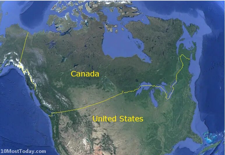 Страна с самой длинной границей. Самая длинная граница в мире опше. Граница США И Канады фото.