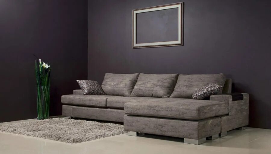 Дайтона» 755с диван. Диван угловой серо коричневый. Угловой диван в гостиную в современном стиле. Диван из рогожки в интерьере. Диваны без запаха