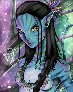 tagme, black hair, blue skin, james cameron's avatar, na'vi.