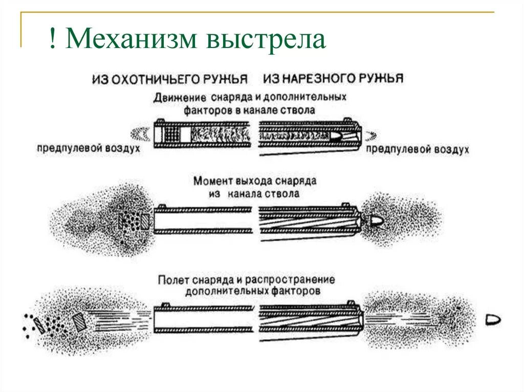 Температура после выстрела. Механизм выстрела из гладкоствольного оружия. механизм производства выстрела из огнестрельного оружия. механизм выстрела схема. механизм выстрела криминалистика.