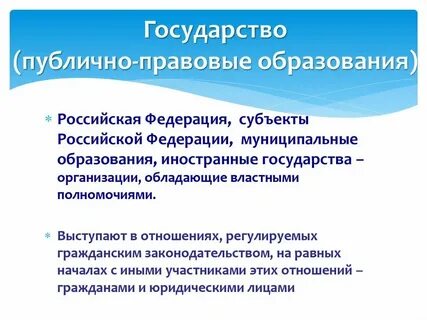 Виды государственно правовых образований
