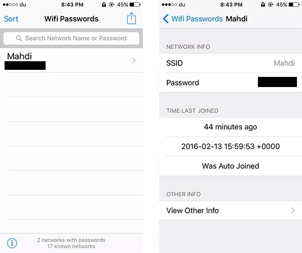 Узнать пароль wifi iphone